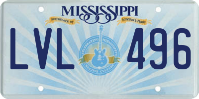 MS license plate LVL496