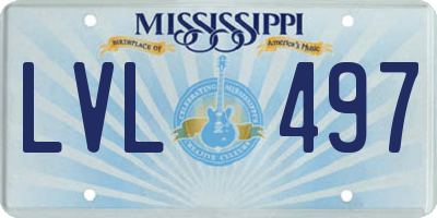 MS license plate LVL497