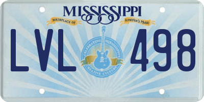 MS license plate LVL498