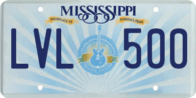 MS license plate LVL500