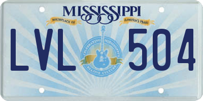 MS license plate LVL504