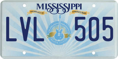MS license plate LVL505
