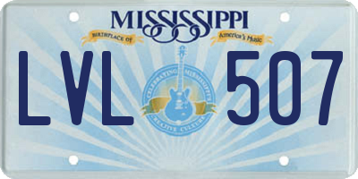 MS license plate LVL507