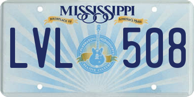 MS license plate LVL508