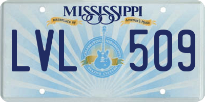 MS license plate LVL509