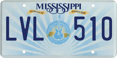 MS license plate LVL510