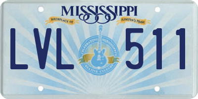 MS license plate LVL511