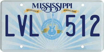 MS license plate LVL512