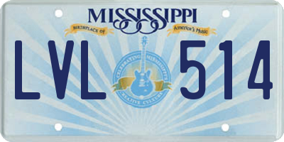 MS license plate LVL514