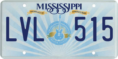 MS license plate LVL515