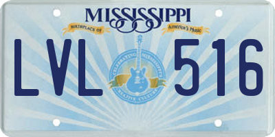 MS license plate LVL516
