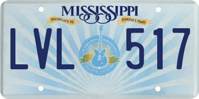 MS license plate LVL517