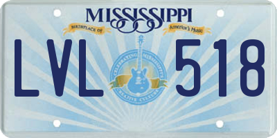 MS license plate LVL518