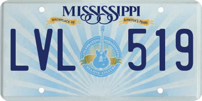 MS license plate LVL519