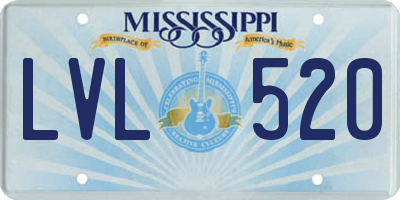 MS license plate LVL520