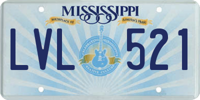 MS license plate LVL521