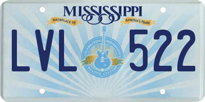 MS license plate LVL522