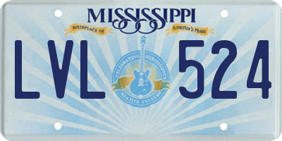 MS license plate LVL524