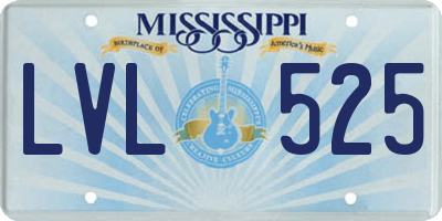 MS license plate LVL525
