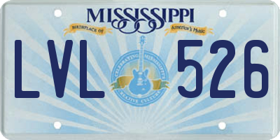 MS license plate LVL526