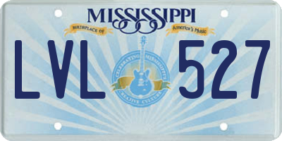 MS license plate LVL527