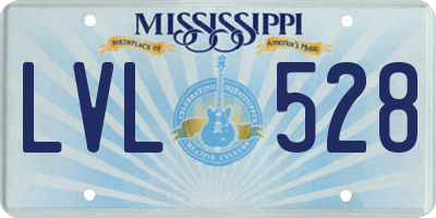 MS license plate LVL528