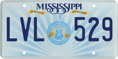 MS license plate LVL529