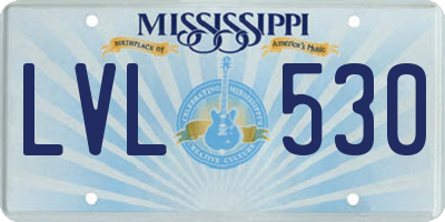 MS license plate LVL530