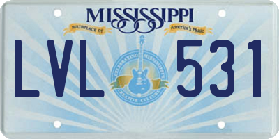 MS license plate LVL531