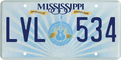 MS license plate LVL534