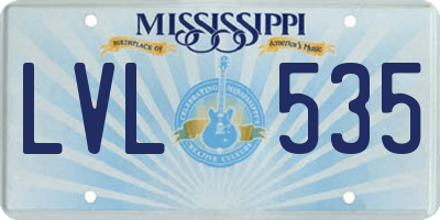 MS license plate LVL535