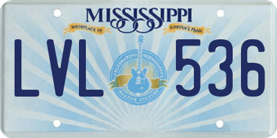 MS license plate LVL536