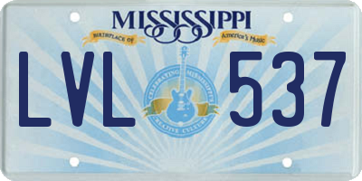 MS license plate LVL537