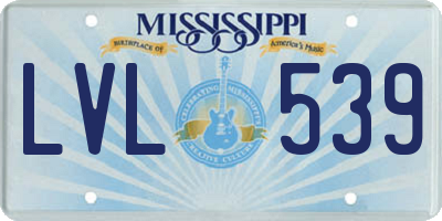 MS license plate LVL539