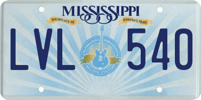 MS license plate LVL540
