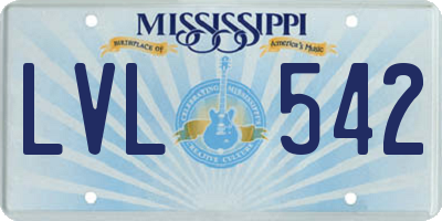 MS license plate LVL542