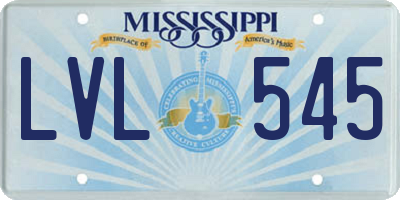 MS license plate LVL545