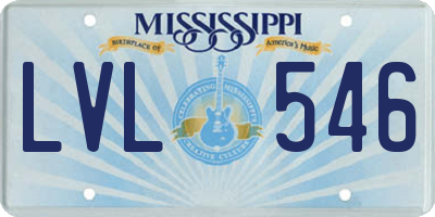 MS license plate LVL546