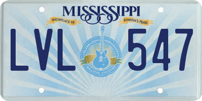 MS license plate LVL547