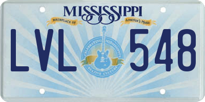 MS license plate LVL548