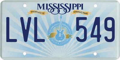 MS license plate LVL549