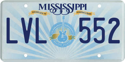 MS license plate LVL552