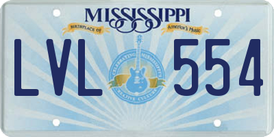 MS license plate LVL554