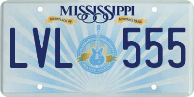 MS license plate LVL555