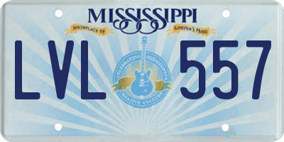 MS license plate LVL557