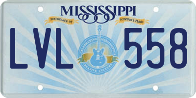 MS license plate LVL558