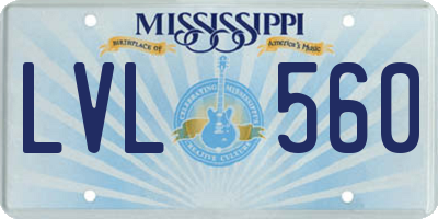 MS license plate LVL560