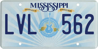MS license plate LVL562