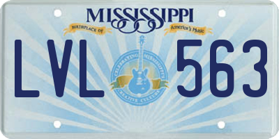 MS license plate LVL563