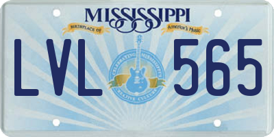 MS license plate LVL565